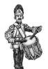 1761-78 Saxon Grenadier in Austrian bearskin, drummer, marching (28mm)
