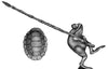 Pond Wars Frog marching with pike (28mm)