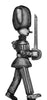Toy Town Soldier Officer in busby marching (28mm)