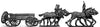 Four horse caisson, cantering, with two civilian drivers (28mm)