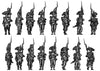 Grenadier, bicorne, ragged campaign uniform, march-attack (28mm)