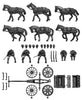 German Limber - six horses, five crew figures and limber (28mm)