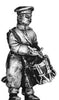 Russian infantry drummer in greatcoat and cap (18mm)