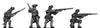 Russian Musketeer, summer uniform, firing and loading (18mm)