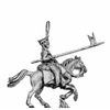 Hussar, front rank with lance, charging (18mm)