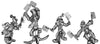 Meat Cleaver Clowns, on comic unicycles (28mm)
