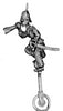 Umpire on unicycle with megaphone (28mm)